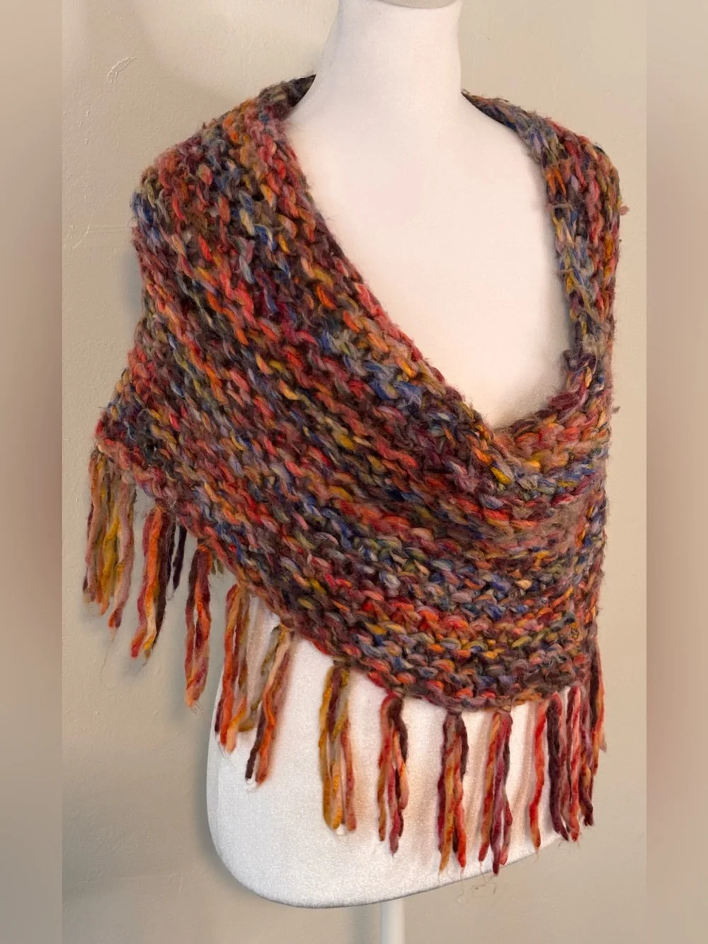 Free People Multicolor Chunky Circular Knit Scarf